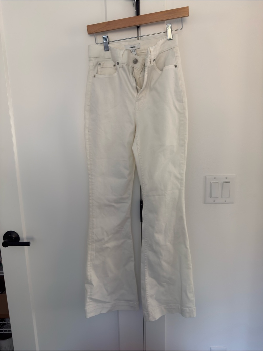 SPANX Off-White Wide-Leg High-Rise Jeans